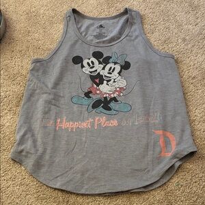 Disneyland Gray Tank Top with Mickey and Minnie XS